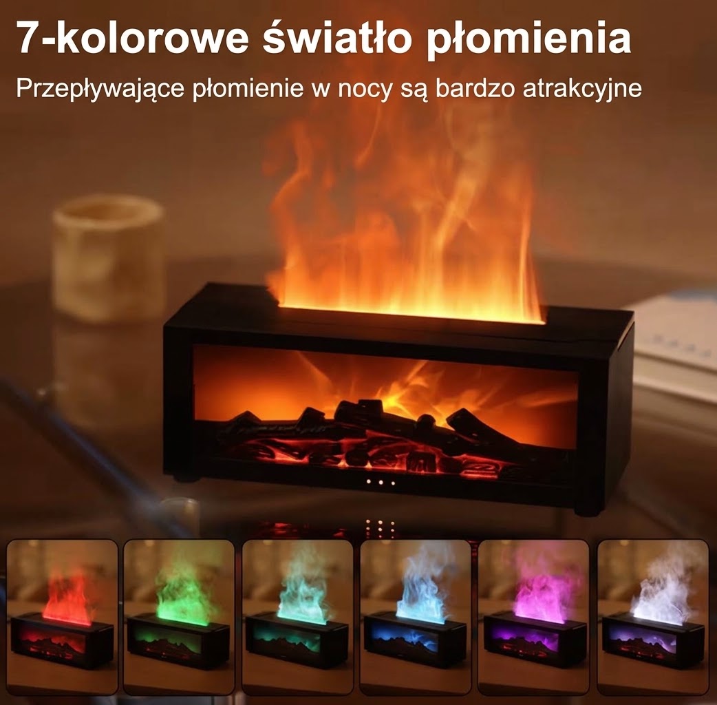 Retro Kominek - Nawilżacz Powietrza z Efektem Płomienia